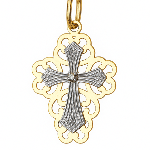 Pingente Cruz com Brilhante