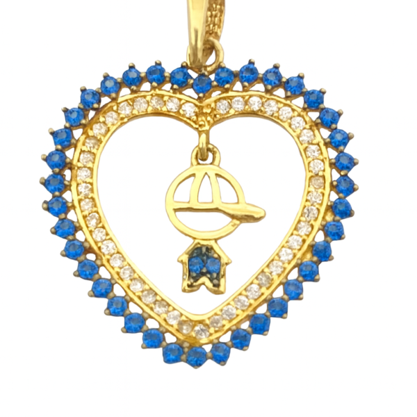 Pingente Menino Coração com Pedras