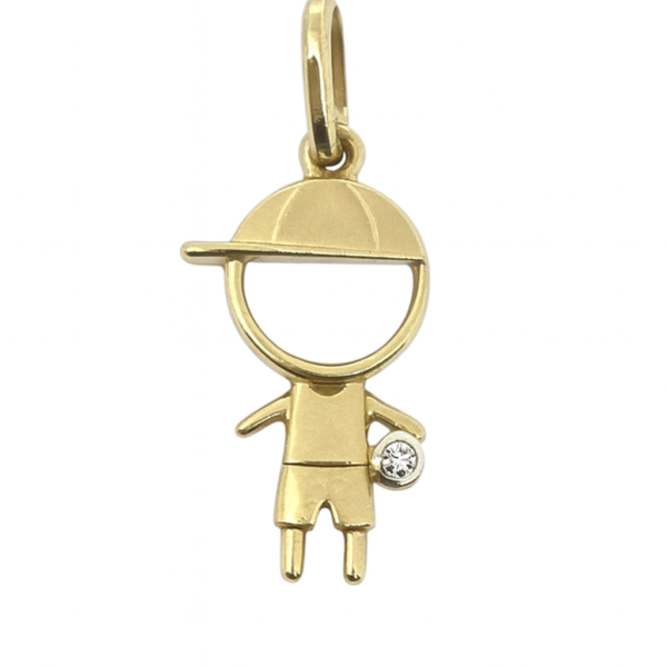 Pingente Menino com Bola e Pedra