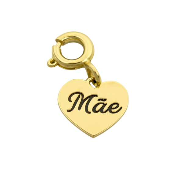 Pingente Coração Mãe com Fecho