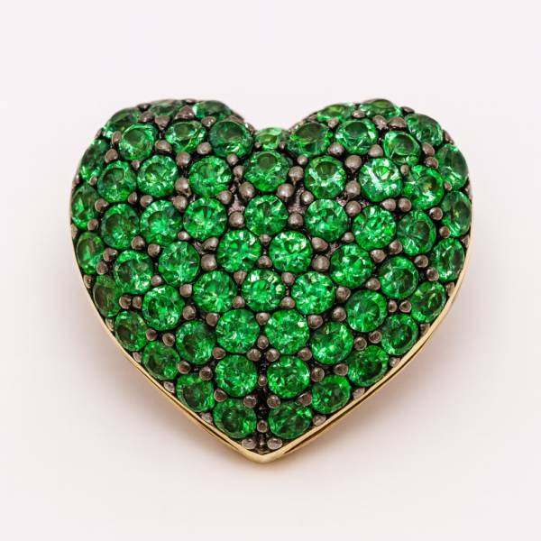 Pingente Coração Galeria com Pedras