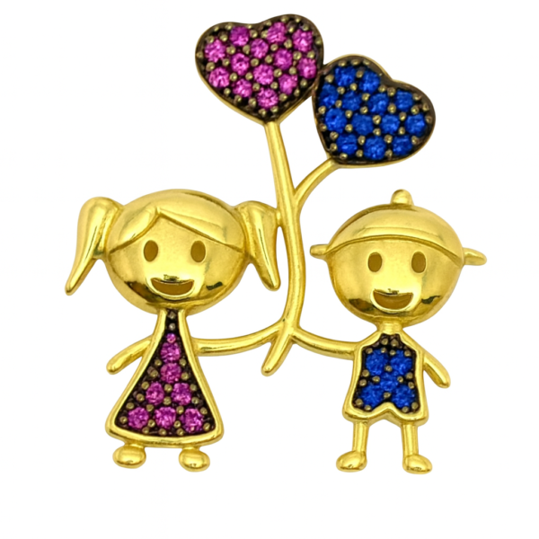 Pingente Casal Balão com Pedras