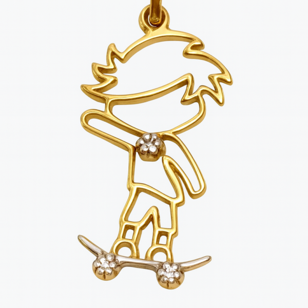 Pingente Menino com Brilhantes