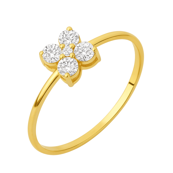 Anel Flor com Pedras