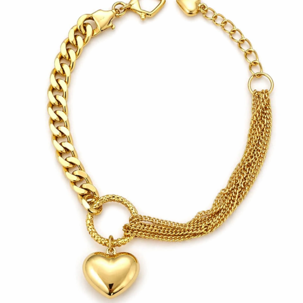 Pulseira Groumet com Corações