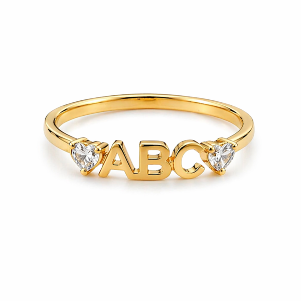 Anel ABC com Pedras