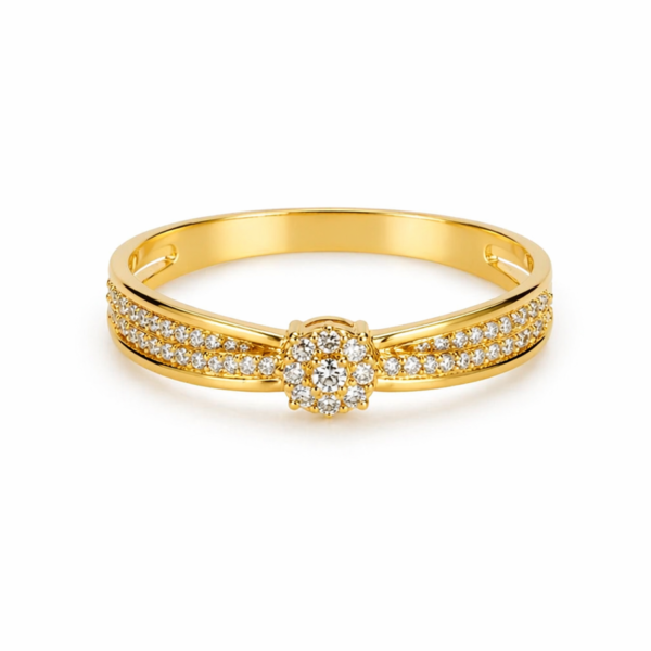 Anel Chuveiro com Pedras Laterais