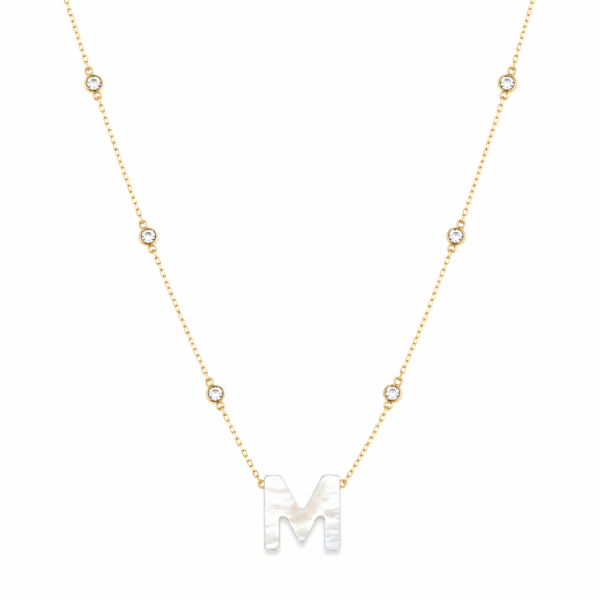 Gargantilha Cartier Letra M Madrepérola